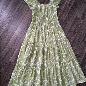 Green Floral Maxi Dress